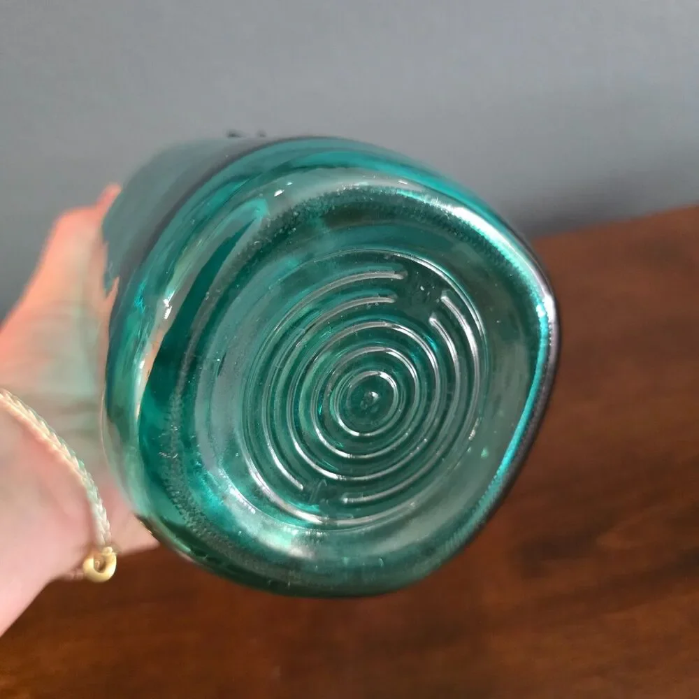 Ball Ideal Canning Jar Blue Green Eagle Bicentennial Glass Lid Wire Bail Vintage